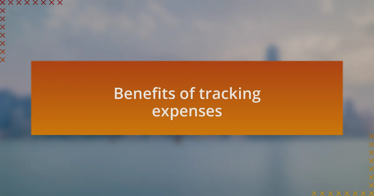 Benefits of tracking expenses