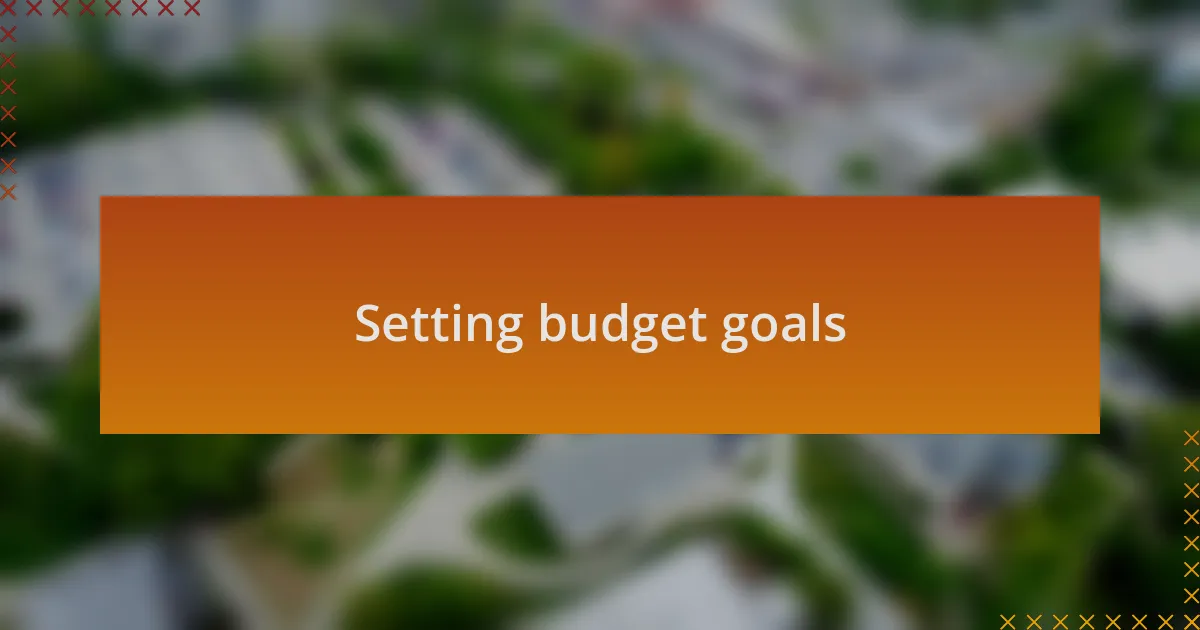 Setting budget goals